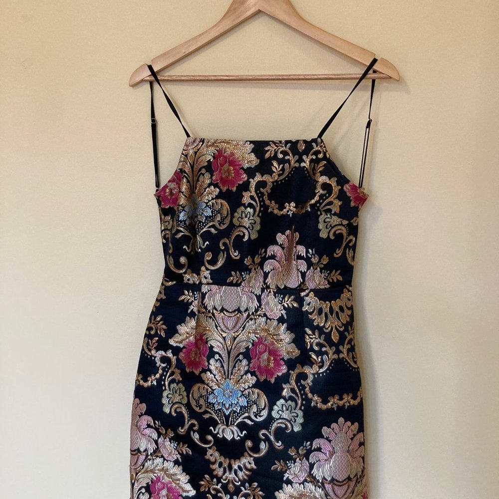 Urban Outfitters Tie Back Mini Dress Metallic